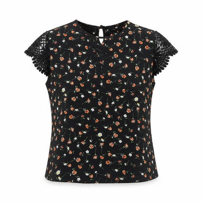 Womens UK Size L SheIn Black Basic Blouse