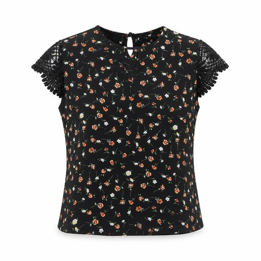 Womens UK Size L SheIn Black Basic Blouse