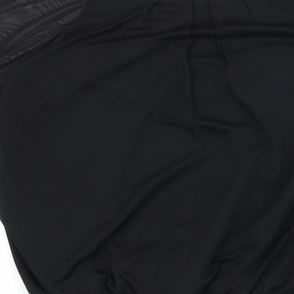 Wallis Womens Black Polyester Basic Blouse Size 10 Round Neck