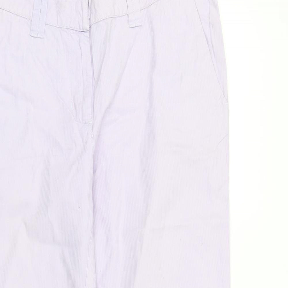 Warehouse Womens Purple Cotton Chino Trousers Size 12 L27 in Regular Zip