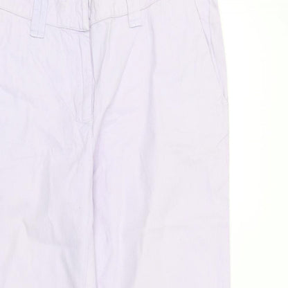 Warehouse Womens Purple Cotton Chino Trousers Size 12 L27 in Regular Zip