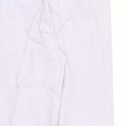 Warehouse Womens Purple Cotton Chino Trousers Size 12 L27 in Regular Zip