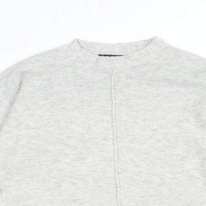 Marks and Spencer Womens Grey Round Neck Acrylic Pullover Jumper Size M