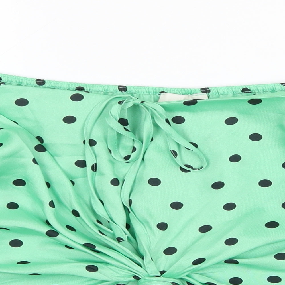 Womens UK Size 16 River Island Green Cropped Blouse