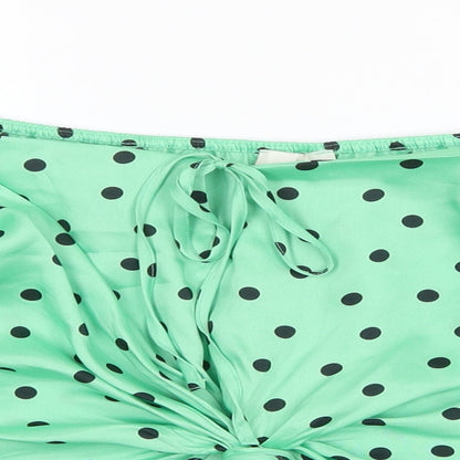 Womens UK Size 16 River Island Green Cropped Blouse