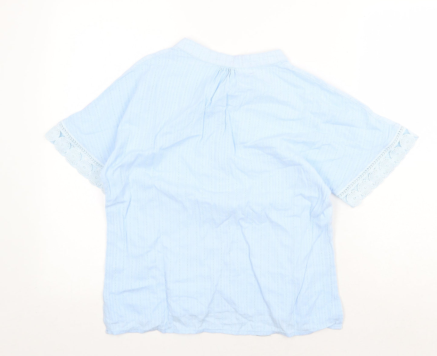Womens UK Size L Preworn Blue Basic T-Shirt
