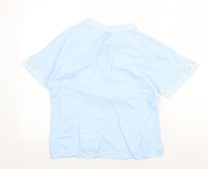 Womens UK Size L Preworn Blue Basic T-Shirt