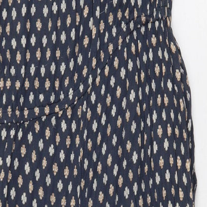 Mango Womens Blue Geometric Cotton Jumpsuit One-Piece Size S Pullover