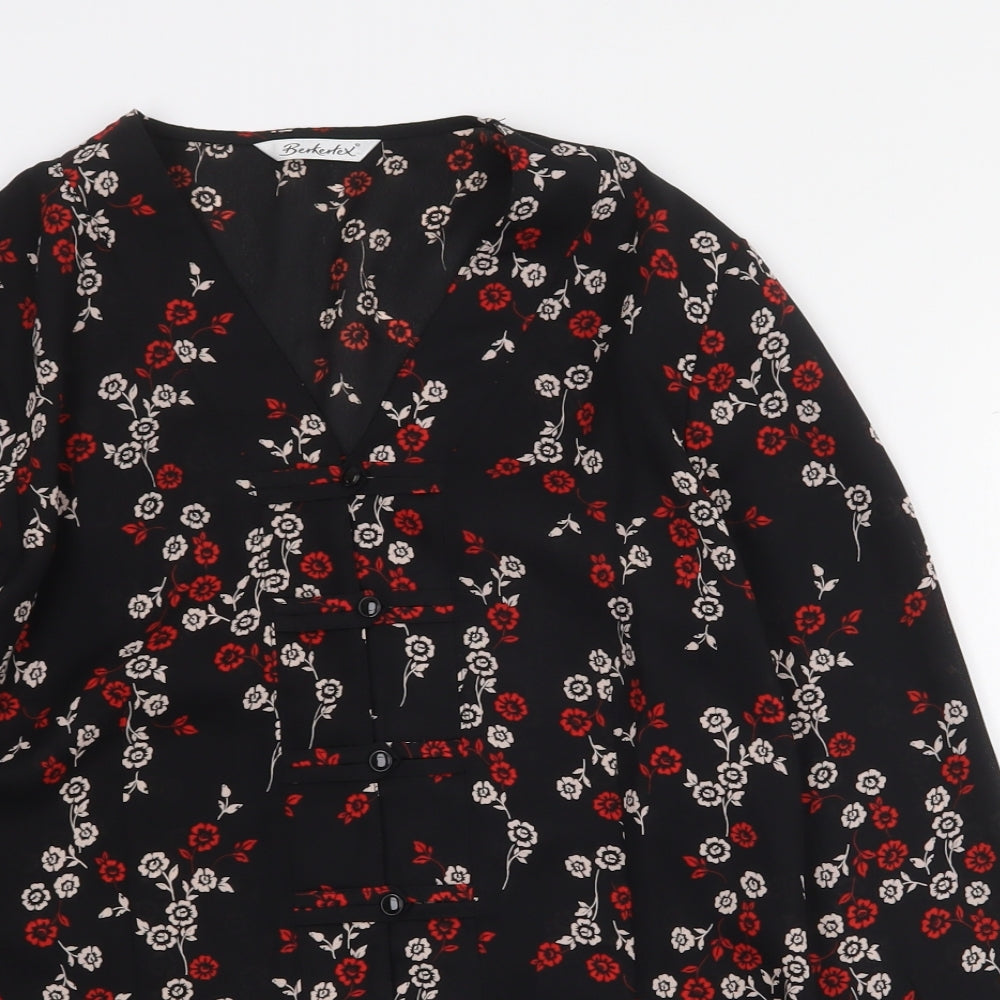 Womens UK Size M Berketex Black Basic Blouse