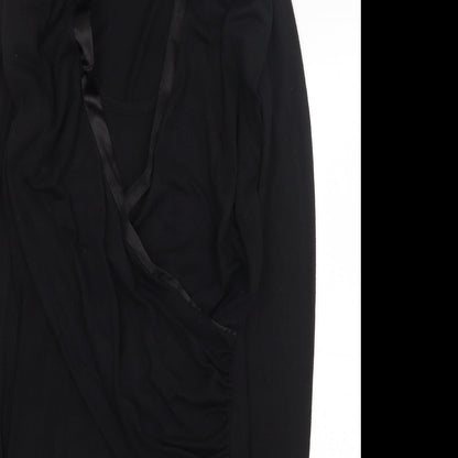 French Connection Womens Black Cotton A-Line Size 10 V-Neck Pullover