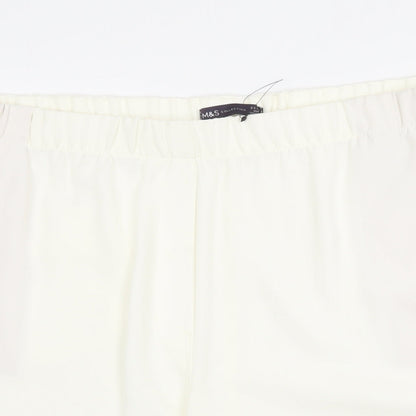 Marks and Spencer Womens White Polyester Basic Shorts Size 24 Regular Pull On