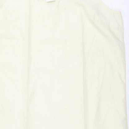 Preworn Womens Ivory Polyester A-Line Size 24 Round Neck Pullover