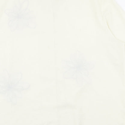 ELVI Womens Ivory Polyester Basic Button-Up Size 20 V-Neck