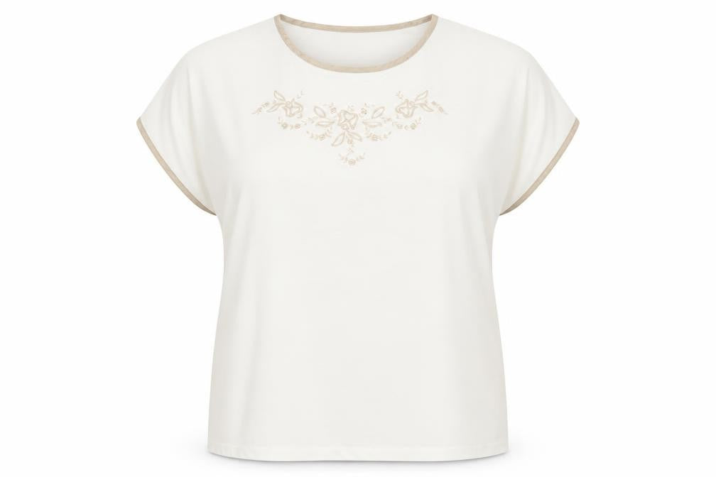 Preworn Womens White Polyester Basic T-Shirt Size 14 Round Neck
