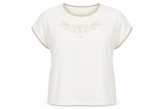 Preworn Womens White Polyester Basic T-Shirt Size 14 Round Neck