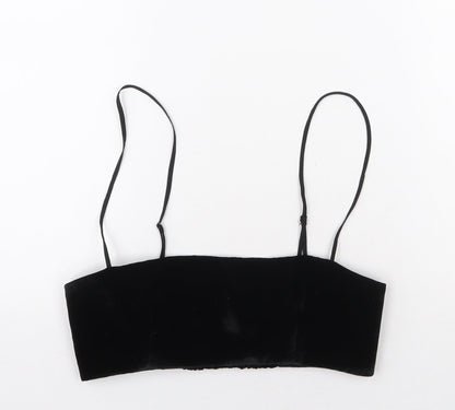 Womens UK Size S Zanzara Black Cropped Tank