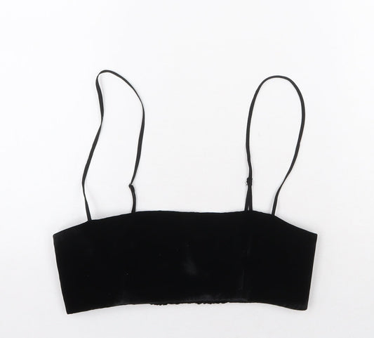 Womens UK Size S Zanzara Black Cropped Tank