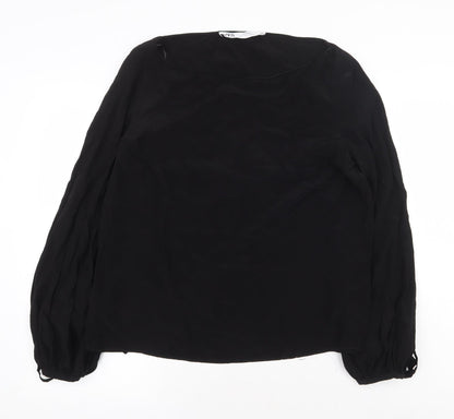 Womens UK Size S Zara Black Basic Blouse