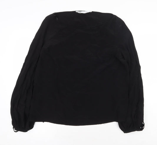 Womens UK Size S Zara Black Basic Blouse