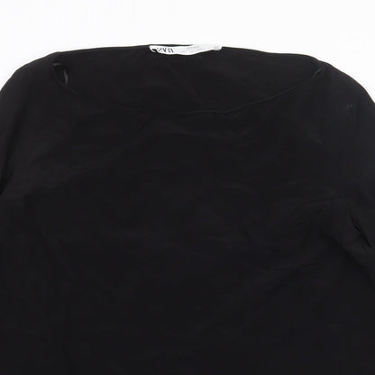 Womens UK Size S Zara Black Basic Blouse