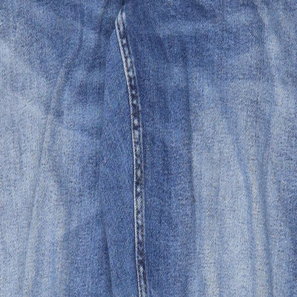 Denim & Co. Womens Blue Cotton Straight Jeans Size 10 Regular Zip