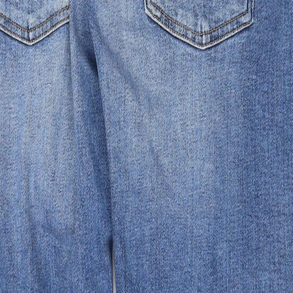 Denim & Co. Womens Blue Cotton Straight Jeans Size 10 Regular Zip