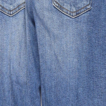 Denim & Co. Womens Blue Cotton Straight Jeans Size 10 Regular Zip