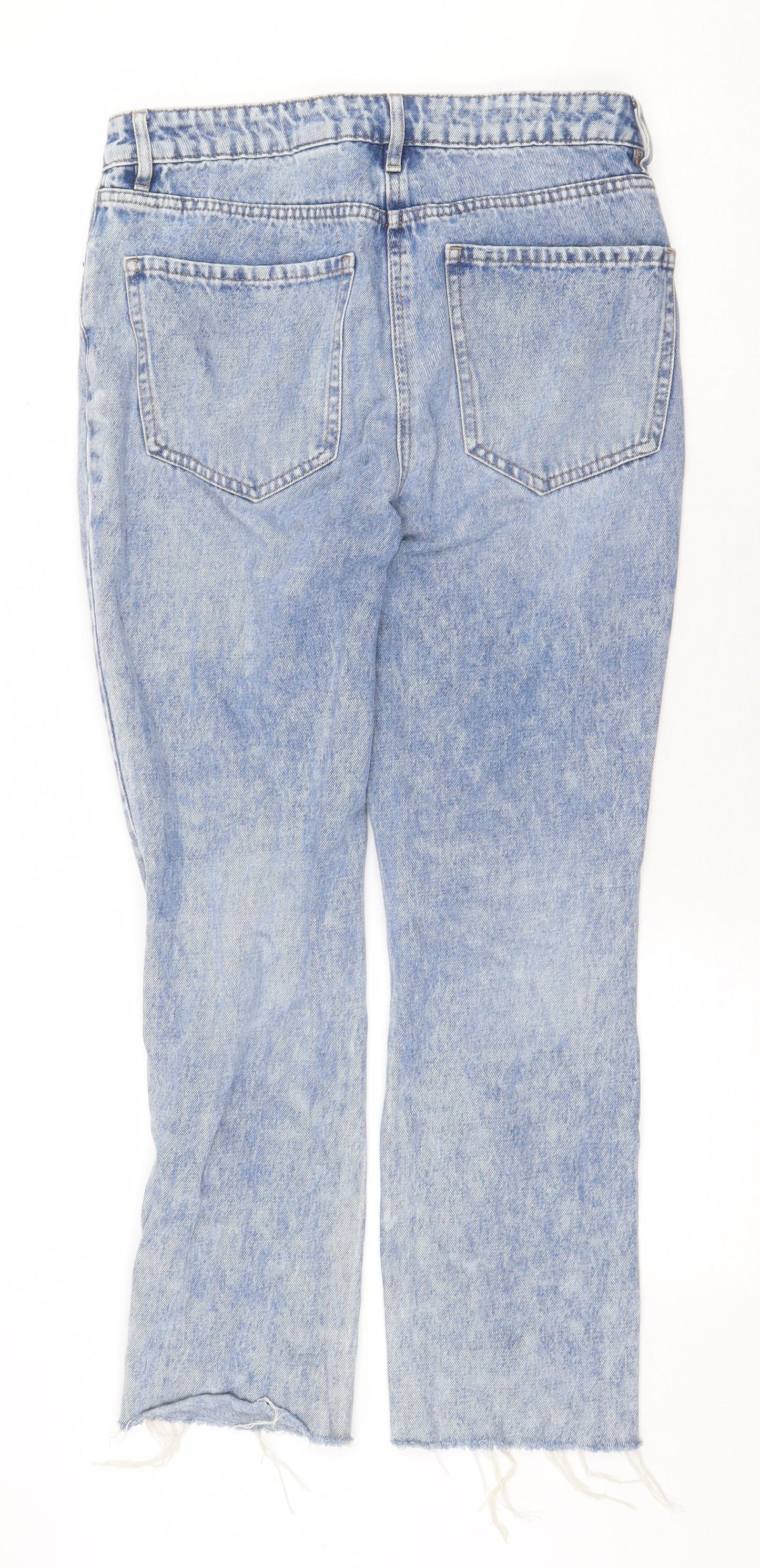 NEXT Womens Blue Cotton Straight Jeans Size 8 Regular Zip