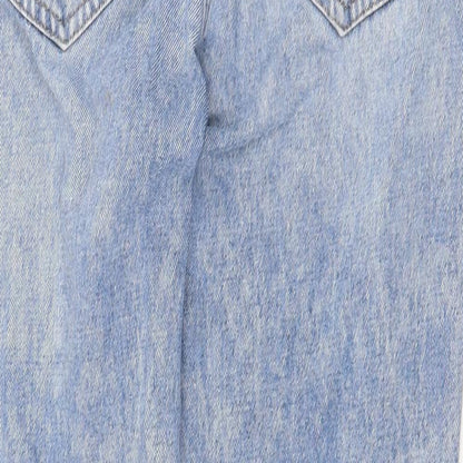 NEXT Womens Blue Cotton Straight Jeans Size 8 Regular Zip