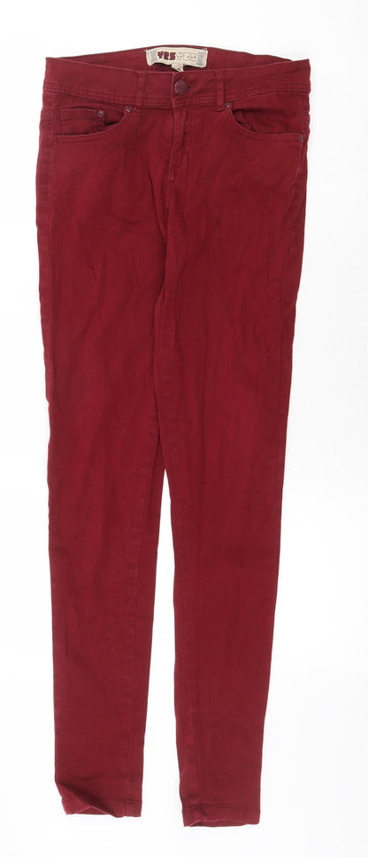 Womens UK Size 10 Yes Yes Regular Fit Skinny Red Jeans