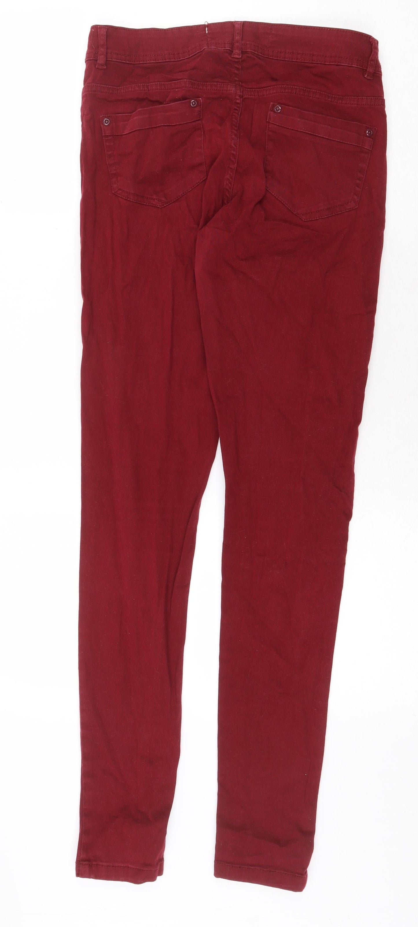 Womens UK Size 10 Yes Yes Regular Fit Skinny Red Jeans