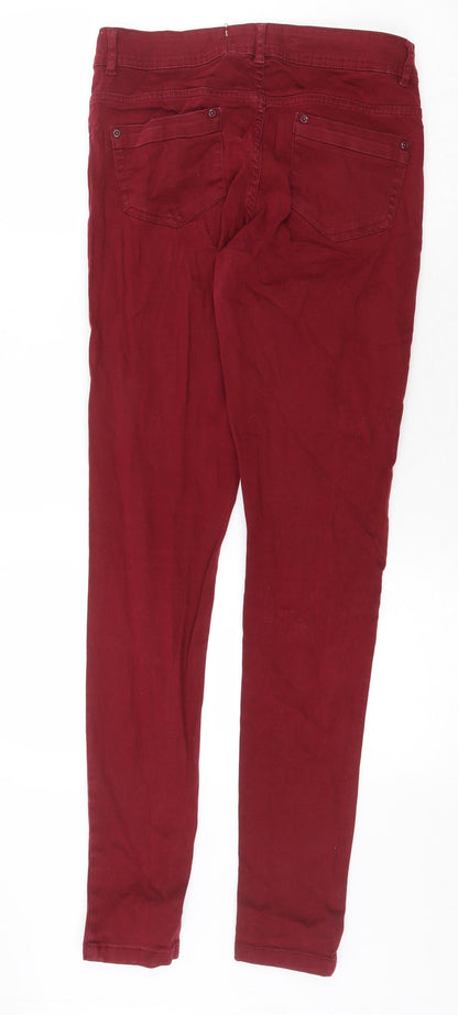 Womens UK Size 10 Yes Yes Regular Fit Skinny Red Jeans