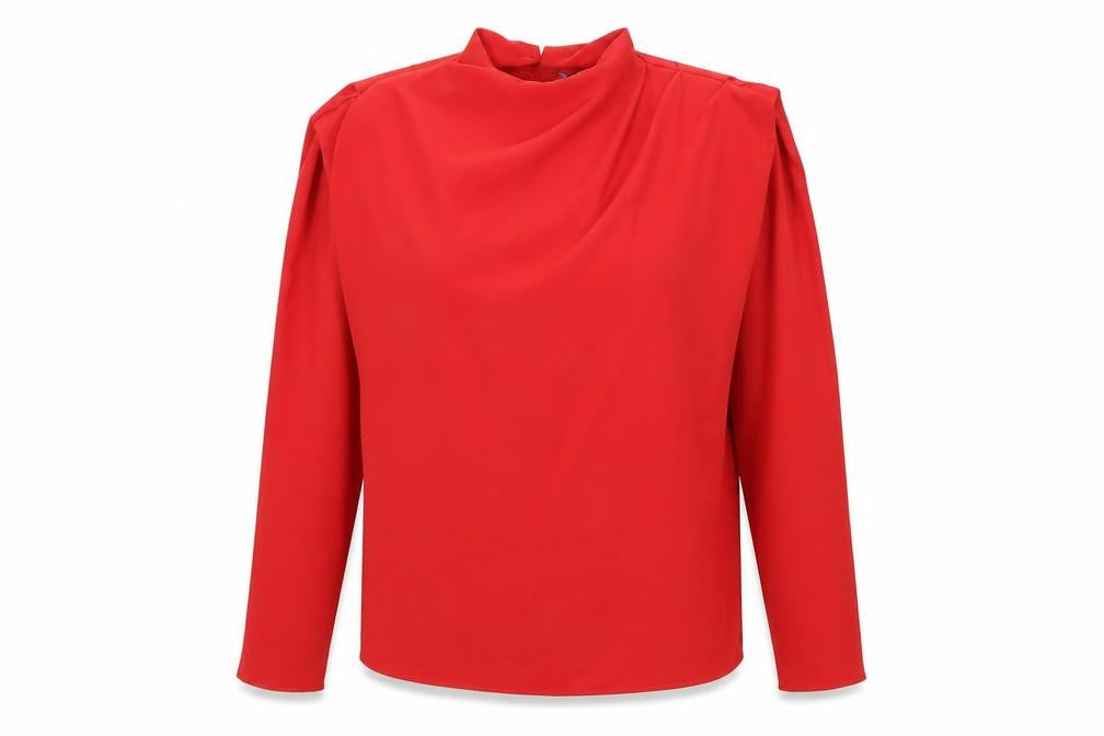 Womens UK Size L Zara Red Basic Blouse