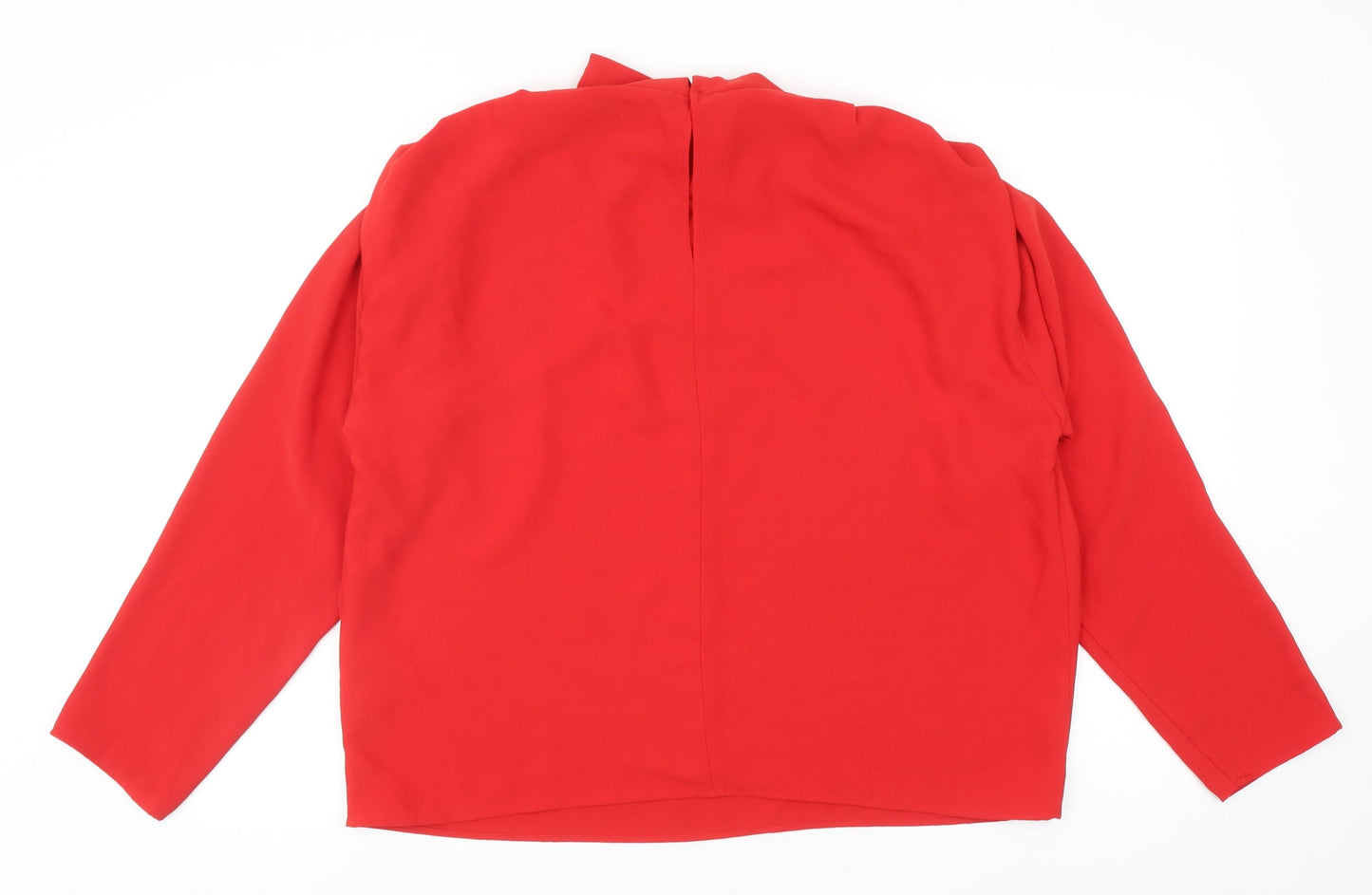 Womens UK Size L Zara Red Basic Blouse
