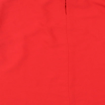 Womens UK Size L Zara Red Basic Blouse