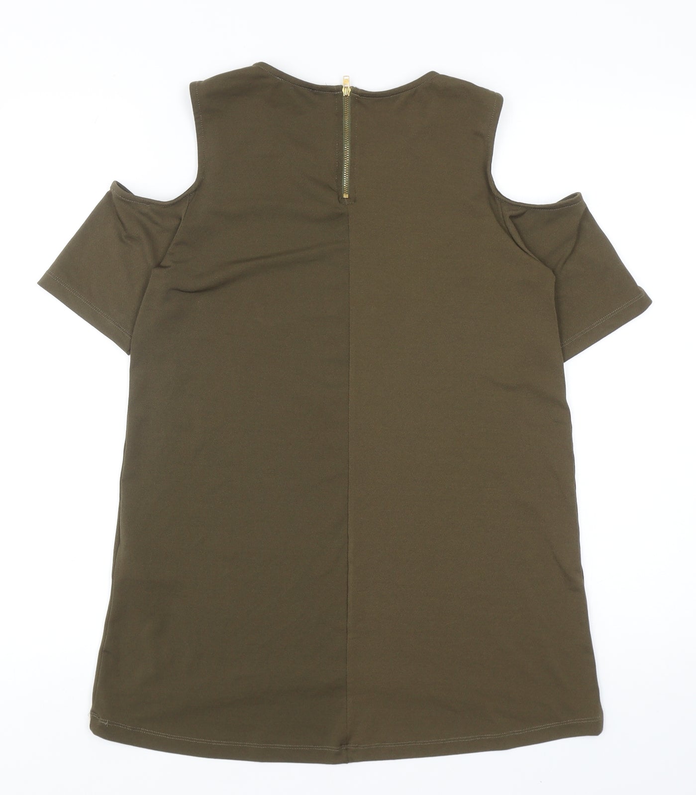 Womens UK Size 10 Warehouse Green Basic T-Shirt