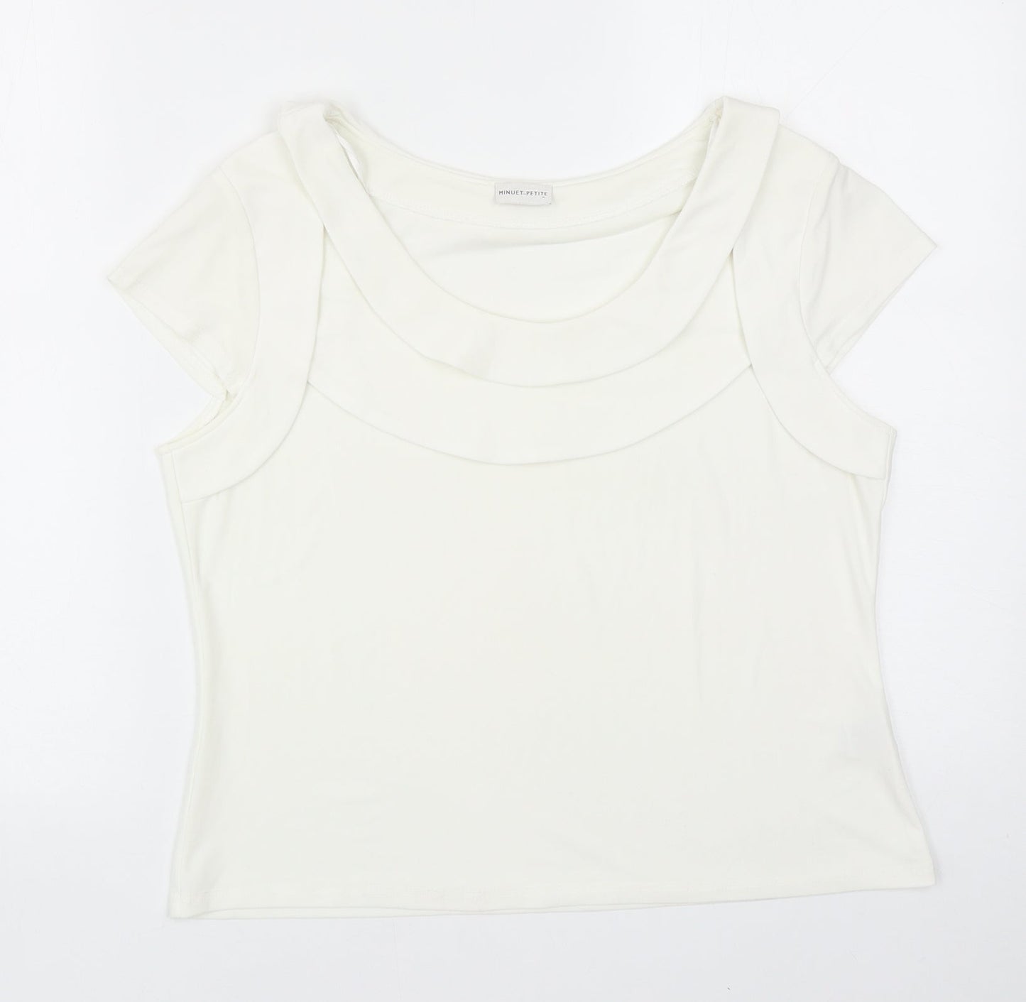 Womens UK Size 14 Minuet Ivory Basic T-Shirt