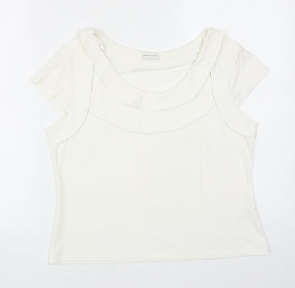 Womens UK Size 14 Minuet Ivory Basic T-Shirt