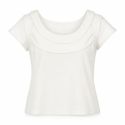 Womens UK Size 14 Minuet Ivory Basic T-Shirt