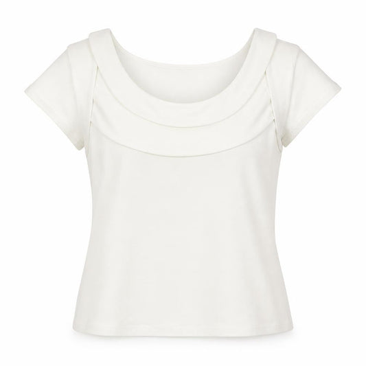 Womens UK Size 14 Minuet Ivory Basic T-Shirt