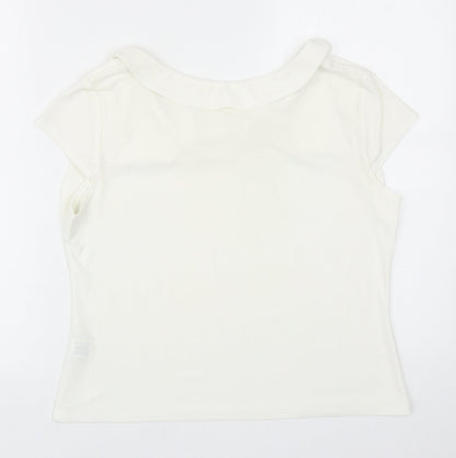Womens UK Size 14 Minuet Ivory Basic T-Shirt