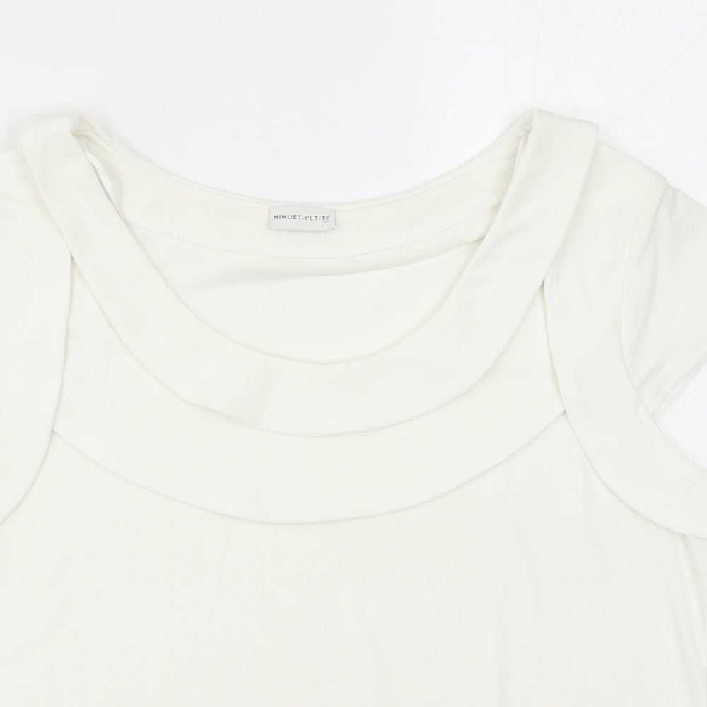 Womens UK Size 14 Minuet Ivory Basic T-Shirt