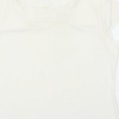 Womens UK Size 14 Minuet Ivory Basic T-Shirt