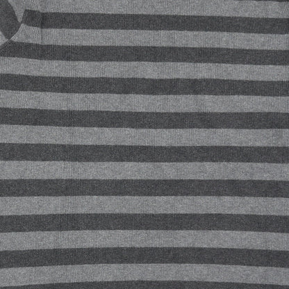 Blue Harbour Mens Grey Round Neck Striped Cotton Pullover Jumper Size S Long Sleeve