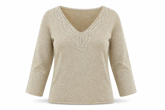 Womens UK Size 8 Alex & Co Gold Pullover Jumper