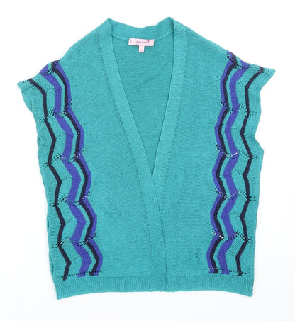 Womens UK Size M Per Una Green Cardigan Jumper