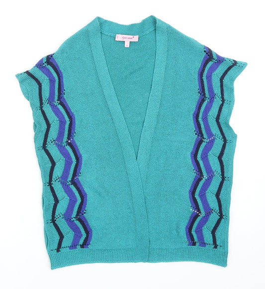 Womens UK Size M Per Una Green Cardigan Jumper