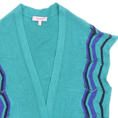 Womens UK Size M Per Una Green Cardigan Jumper