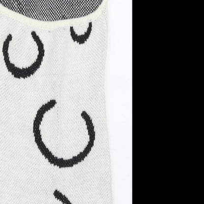 SheIn Womens Grey Geometric Acrylic Bodycon Size S Halter Pullover