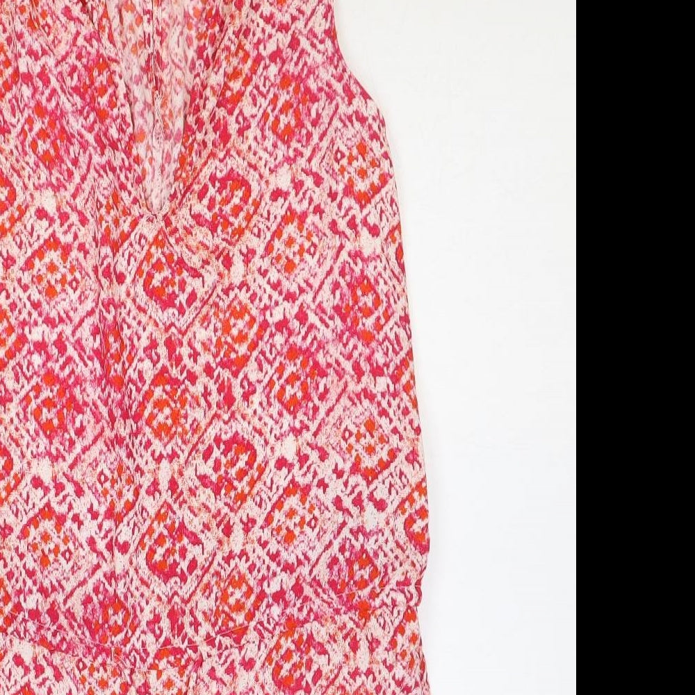 Gap Womens Pink Geometric Polyester Playsuit One-Piece Size S Hook & Eye